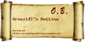 Oroszlán Bettina névjegykártya