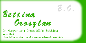 bettina oroszlan business card